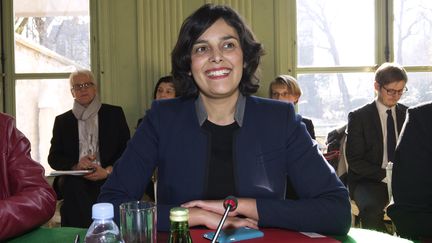 La ministre du Travail, Myriam El Khomri, le 29 février 2016 au ministère du Travail à Paris. (JOEL SAGET / AFP)