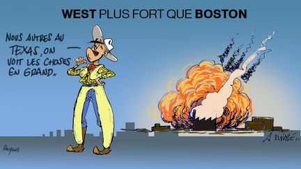 Les Américains sont sous le choc.
	Boston se remet à peine du double attentat, commis le 15 avril 2013 lors du marathon (trois morts et 176 blessés), que deux jours plus tard à West, localité du Texas de 2.700 habitants, une violente explosion souffle l'usine d'engrais (au moins une quinzaine de victimes plus de 160 blessés). (Franck Pucques/FTV)