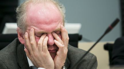 Le psychiatre&nbsp;Terje Toerrisen assiste au proc&egrave;s de&nbsp;Anders Behring Breivik, auteur du massacre de 77 personnes en Norv&egrave;ge. (HEIKO JUNG / AFP)