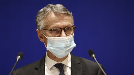 Jean-François Ricard,&nbsp;procureur de la République antiterroriste, lors d'une conférence de presse, à Paris, le 21 octobre 2020. (THOMAS SAMSON / AFP)