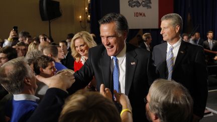 Mitt Romney le 3 janvier 2012 &agrave; Des Moines, dans l'Iowa (Etats-Unis). (BRIAN SNYDER / REUTERS)