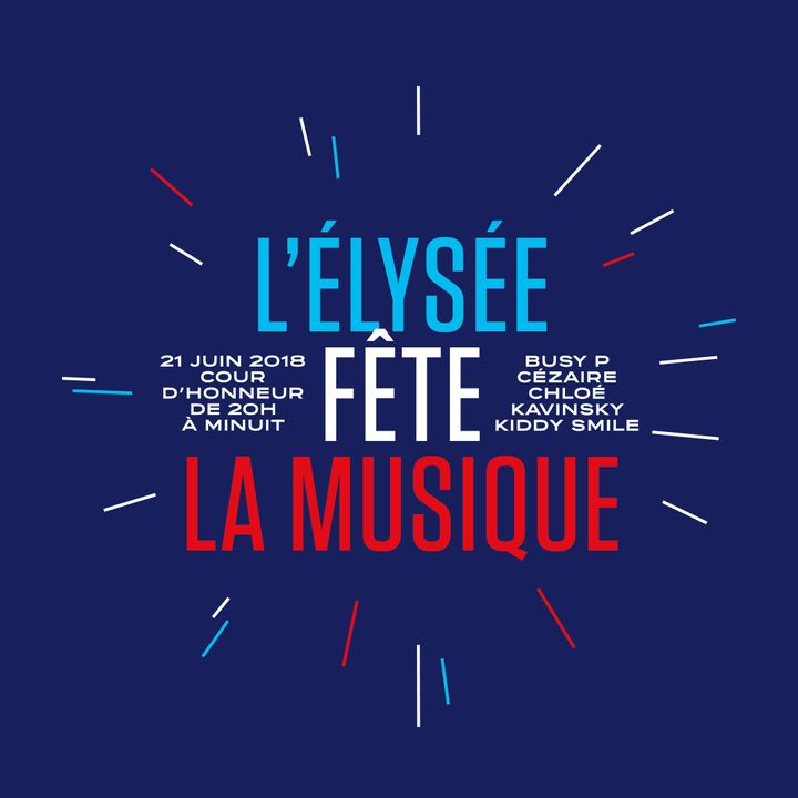 Le visuel de la soirée du 21 juin 2018, pour la Fête de la musique à l'Elysée. (L'Elysée)