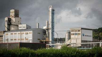 L'usine classée Séveso Borealis de Grand-Quevilly (Seine-Maritime), le 1er octobre 2019.&nbsp; (LOU BENOIST / AFP)