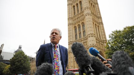 Le "speaker" de la Chambre des communes, John Bercow, donne une conférence de presse à Londres, le 24 septembre 2019. (TOLGA AKMEN / AFP)