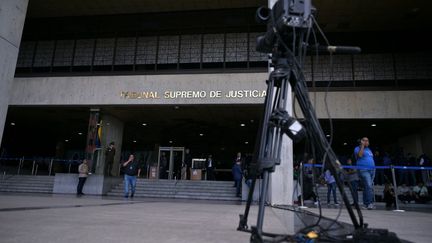 Entrance to the Supreme Court of Justice in Caracas, Venezuela, on August 7, 2024. (JUAN BARRETO / AFP)