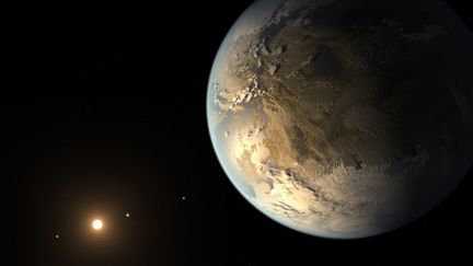 Illustration d'artiste de l'exoplan&egrave;te Kepler-186f, d&eacute;couverte en avril 2014.&nbsp; (NASA / REUTERS)