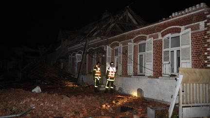 Le village de&nbsp;Bihucourt (Pas-de-Calais) après le passage d'une tornade, le 23 octobre 2022. (MAXPPP)