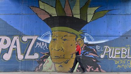 «Je préfère une paix tordue qu'une guerre parfaite», dit DjLu, un graffeur. Sur les murs de  Bogota, il peint des petits pictogrammes en série. Ses thèmes sont des soldats aux mitraillettes crachant des fleurs, des guêpes aux antennes en forme de carabine, des épis de maïs ressemblant à des grenades. Une majorité de Colombiens pensent comme DjLu, espérant enfin la fin définitive de la violence.  (AFP PHOTO / LUIS ROBAYO)