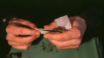 Préparation d'un joint. Photo d'illustration. (JEAN-MICHEL DELAGE / HANS LUCAS)