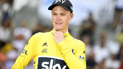 Le Britannique Christopher Froome, vêtu du maillot jaune de leader au classement général du Tour de France. (YORICK JANSENS / BELGA MAG)