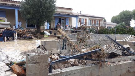 Les habitations de la Vallée du Lauquet (Aude), le 20 octobre 2018. (BENJAMIN MATHIEU / FRANCEINFO)