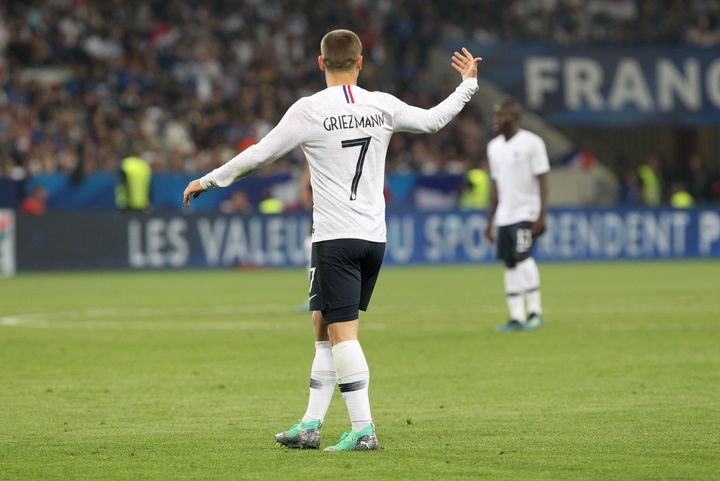 Antoine Griezmann, le 1er juin 2018 à Nice (Alpes-Maritimes). (MASSIMILIANO FERRARO / NURPHOTO / AFP)