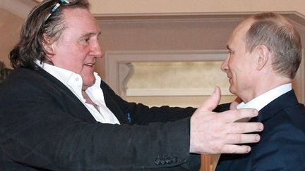 Gérard Depardieu et Vladimir Poutine dans la résidence du président russe à Sotchi (6 janvier 2013)
 (Mikhail Klimentyev / Ria-Novosti / AFP)