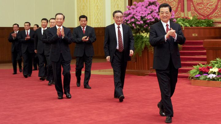 Les membres du comit&eacute; permanent du bureau politique, le 21 janvier 2012 &agrave; P&eacute;kin. (ZHANG DUO / XINHUA)