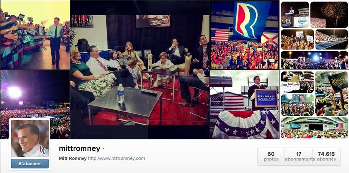 Le profil Instagram sur le web du candidat r&eacute;publicain &agrave; la pr&eacute;sidentielle am&eacute;ricaine Mitt Romney. (INSTAGRAM / FTVI)