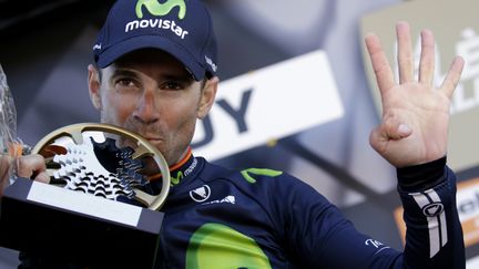 Alejandro Valverde détient le record de victoires sur la Flèche Wallonne. (KENZO TRIBOUILLARD / AFP)