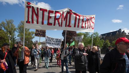 Les intermittents contre la loi du travail le 28 avril, ici à Strasbourg.
 (CITIZENSIDE / CLAUDE TRUONG-NGOC / CITIZENSIDE)