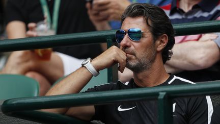 Patrick Mouratoglou lors du tournoi de Wimbledon, le 6 juillet 2019 (ADRIAN DENNIS / AFP)