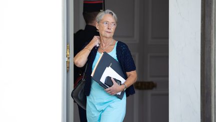 Le Premier ministre français Elisabeth Borne après une réunion du Conseil des Ministres à l'Elysée, le 20 juillet 2023 (ALEXIS SCIARD / MAXPPP)