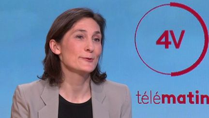 Amélie Oudéa-Castéra, ministre des Sports et des Jeux olympiques et paralympiques, était l'invitée des "4 Vérités" sur France 2, mercredi 31 mai. (France 2)