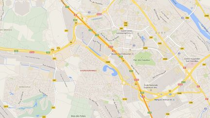 Un CRS et son coll&egrave;gue a &eacute;t&eacute; bless&eacute;, samedi 26 juillet 2014, au cours d'une intervention sur l'A6.&nbsp; ( GOOGLE MAPS / FRANCETV INFO )