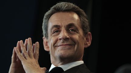 Nicolas Sarkozy le 26 mai 2015 au Havre (Seine-Maritime) lors d'un meeting de l'UMP. (CHARLY TRIBALLEAU / AFP)