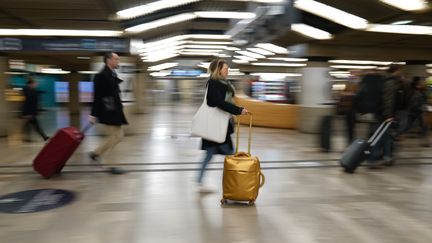 Des voyageurs en gare de Lyon, le 20 décembre 2019 à Paris. (MARTIN BUREAU / AFP)