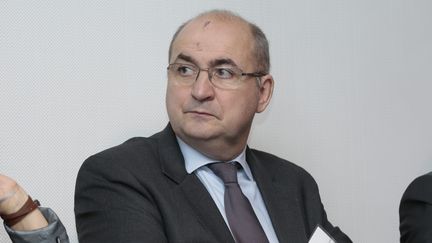 Jean-Luc Poulain, president of the International Agricultural Show, during a press conference to present the Show in 2014. (CHRISTOPHE MORIN / MAXPPP)