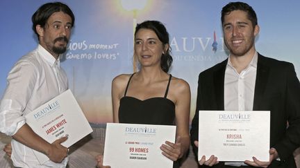 Le réalisateur Josh Mond ("James White"), la coscénariste Bahareh Azimi ("99 Homes") et le réalisateur Trey Edward Shults ("Krisha") à Deauville, le 12 septembre 2015
 (Lionel Cironneau / AP / SIPA)