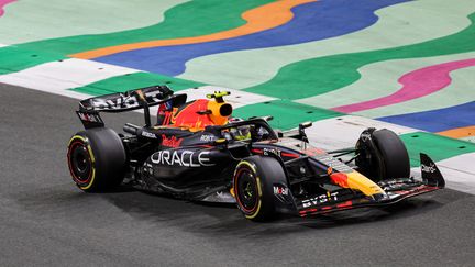 Sergio Pérez lors du GP d'Arabie saoudite, à Djeddah, le 19 mars 2023. (GIUSEPPE CACACE / AFP)