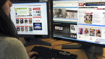 Dix-huit millions de Fran&ccedil;ais lisent la presse sur le web en 2011-2012,&nbsp;soit une progression de 3,9% par rapport &agrave; 2010-2011, selon une &eacute;tude de One Audipresse.&nbsp; (ERIC PIERMONT / AFP)