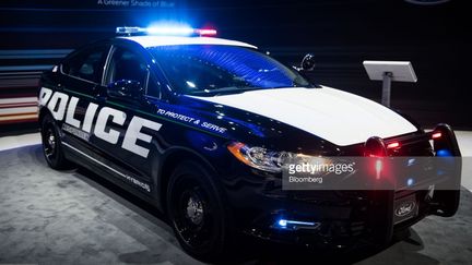 Un véhicule de police présenté au&nbsp;New York International Auto Show par le constructeur Ford, le 13 avril 2017.&nbsp; (GETTY IMAGES)