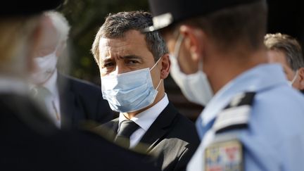 Le ministre de l'Intérieur, Gérald Darmanin, à Plailly (Oise), le 7 septembre 2020. (THOMAS SAMSON / AFP)