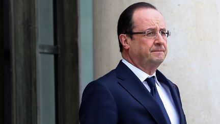 Le pr&eacute;sident de la R&eacute;publique, Fran&ccedil;ois Hollande, le 11 avril 2013 &agrave; l'Elys&eacute;e, &agrave; Paris. (RAFAEL YAGHOBZADEH / SIPA)