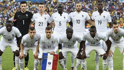 Digne, Sagna et Schneiderlin posent pour leurs premières minutes en Bleu au Brésil (FRANCK FIFE / AFP)