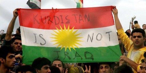 Revendication nationaliste kurde en 2012 à Erbil, en Irak, lors d'un match de foot. (SAFIN HAMED)