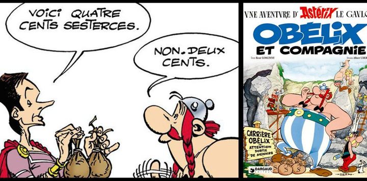 Astérix et Obélix ont déjà rencontré un personnage qui sera président de la République. Il s'agit de Jacques Chirac alias&nbsp;Caius Saugrenus dans "Obélix et compagnie". (Dargaud / Goscinny  & Uderzo)