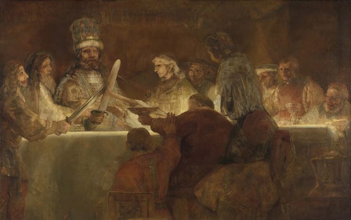 « La conspiration de Claudius Civilis » de Rembrandt (1661-1662)
 (The Royal Academy of Fine Arts, Sweden)