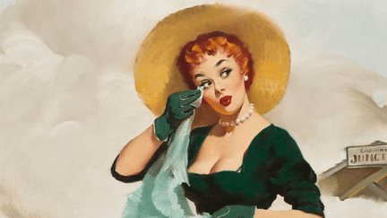 "Pin-up assise sur une valise" de Gil Elvgren
 (Xavier Defaix)