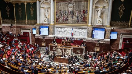 L'hémicycle de l'Assemblée nationale, le 18 juillet 2023. (FRED DUGIT / MAXPPP)