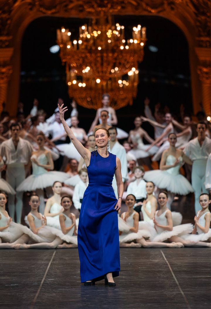 Élisabeth Platel, directrice de l'école nationale de l'Opéra de Paris, lors d'un gala en hommage à Patrick Dupond, au Palais Garnier, le 21 février 2023. (YONATHAN KELLERMAN / ONP)