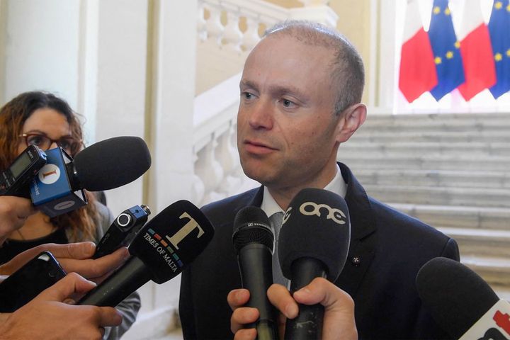 Joseph Muscat face à la presse le, 26 novembre 2019. (MATTHEW MIRABELLI / AFP)