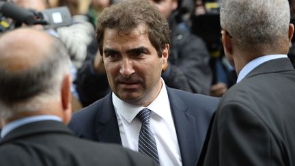 Christian Jacob, pr&eacute;sident du groupe UMP de l'Assembl&eacute;e nationale, &agrave; son arriv&eacute;e au si&egrave;ge du parti &agrave; Paris, le 10 juin 2014. (ERIC FEFERBERG / AFP)