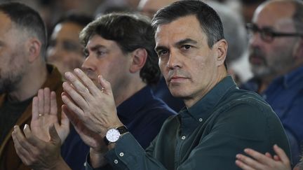 Le Premier ministre espagnol Pedro Sanchez, à Bilbao (Espagne), le 19 avril 2024. (ANDER GILLENEA / AFP)