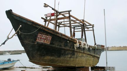 &nbsp; (Un de ses bateaux fantômes trouvé le 1er décembre 2015 © Maxppp)