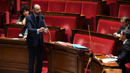 Le Premier ministre Edouard Philippe à l'Assemblée nationale, le 7 avril 2020. (ALAIN JOCARD/AFP)