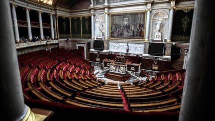 Une vue de l'Assemblée nationale, le 17 mai 2022, à Paris.&nbsp; (STEPHANE DE SAKUTIN / AFP)