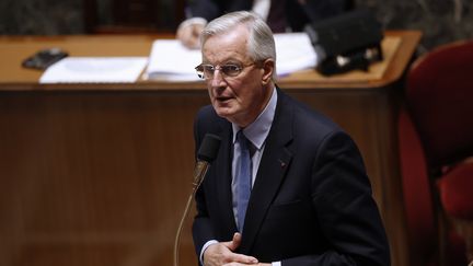 le Premier ministre, Michel Barnier, lors des questions au gouvernement, le 2 octobre 2024. (YOAN VALAT / EPA / VIA MAXPPP)