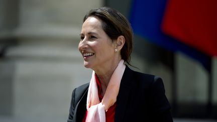 La ministre de l'Ecologie, S&eacute;gol&egrave;ne Royal, r&eacute;pond &agrave; la presse apr&egrave;s ses propos dans Paris Match, le 14 mai 2014, &agrave; la sortie du Conseil des ministres. (ALAIN JOCARD / AFP)