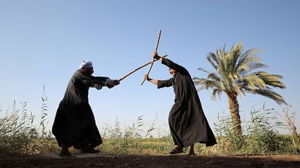 Pratiquants de tahib, un art martial&nbsp;égyptien&nbsp; (Mohamed Abd El Ghany / Reuters)